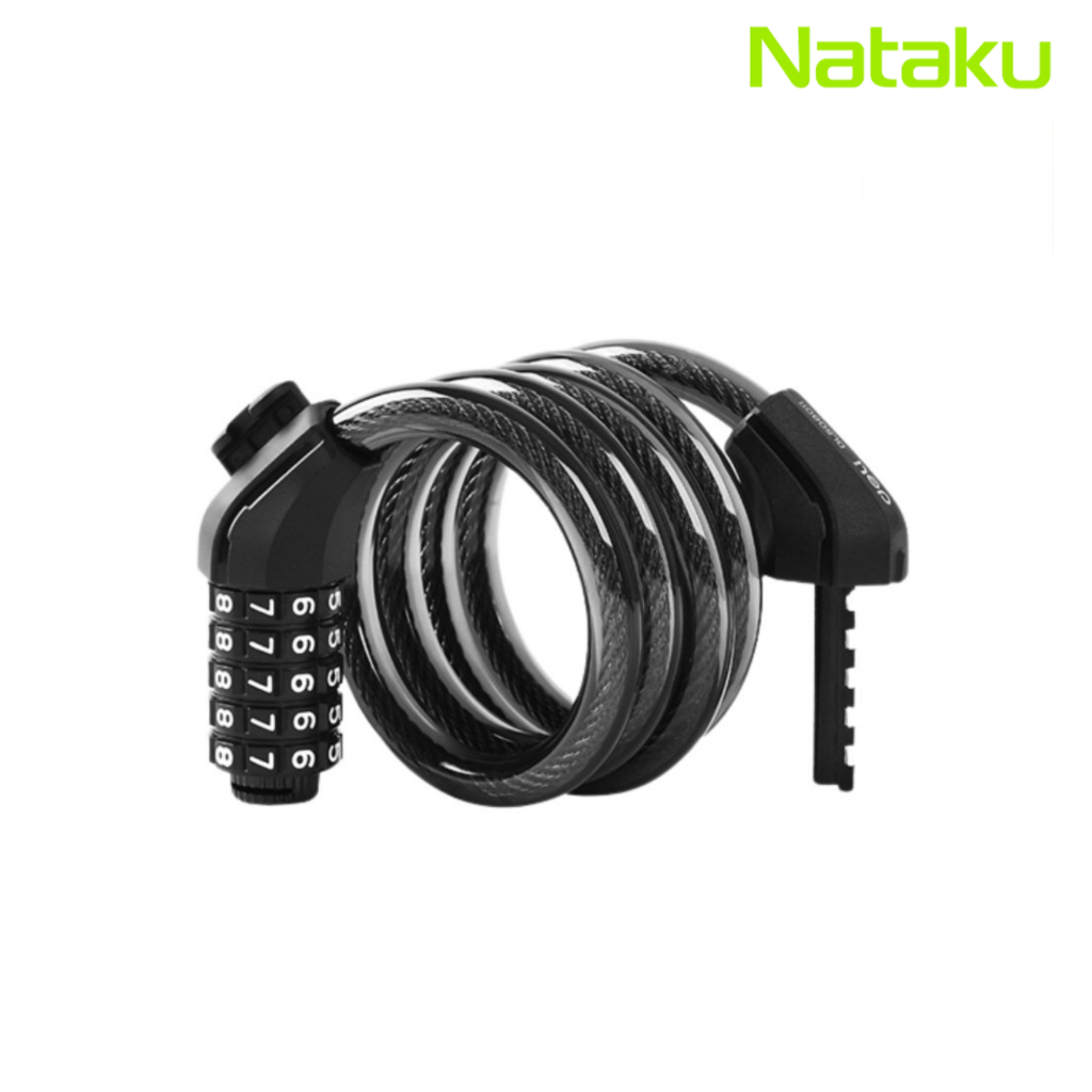 Cheers9 สายล็อคจักรยาน ที่ล็อคจักรยาน สายล็อคอเนกประสงค์ Cable Lock รหัส 5 ตัว พกพาง่าย กันสนิม