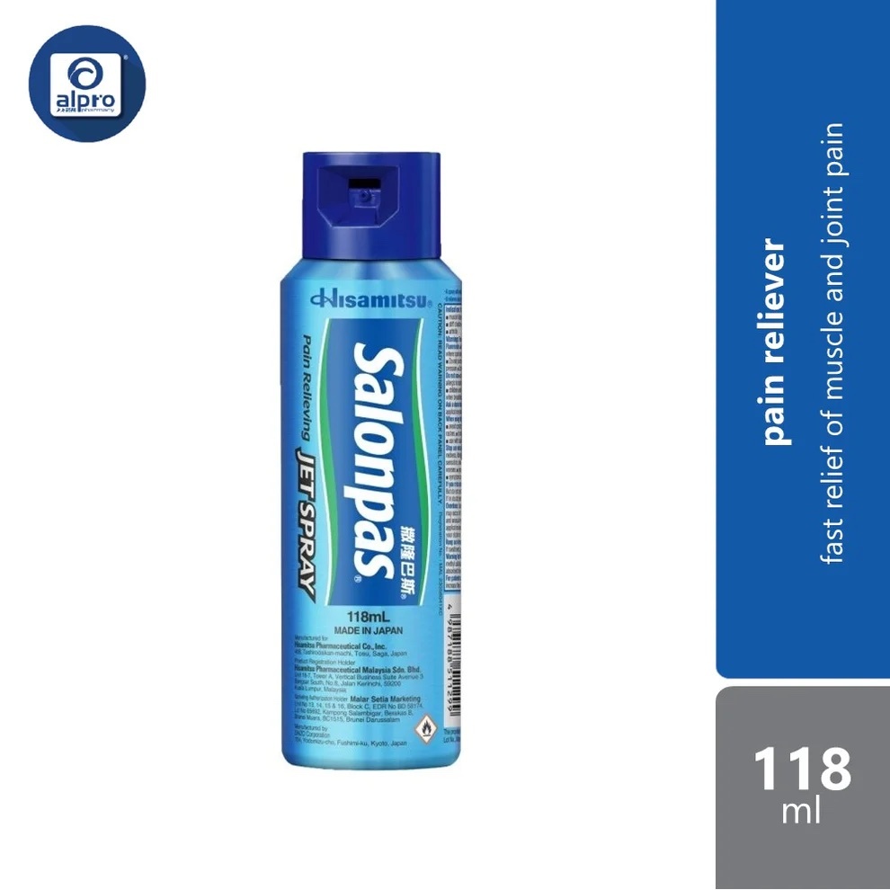 Salonpas Jet Spray 118ml สเปรย์ซาลอนพาส เจ็ท (บรรเทาปวด)