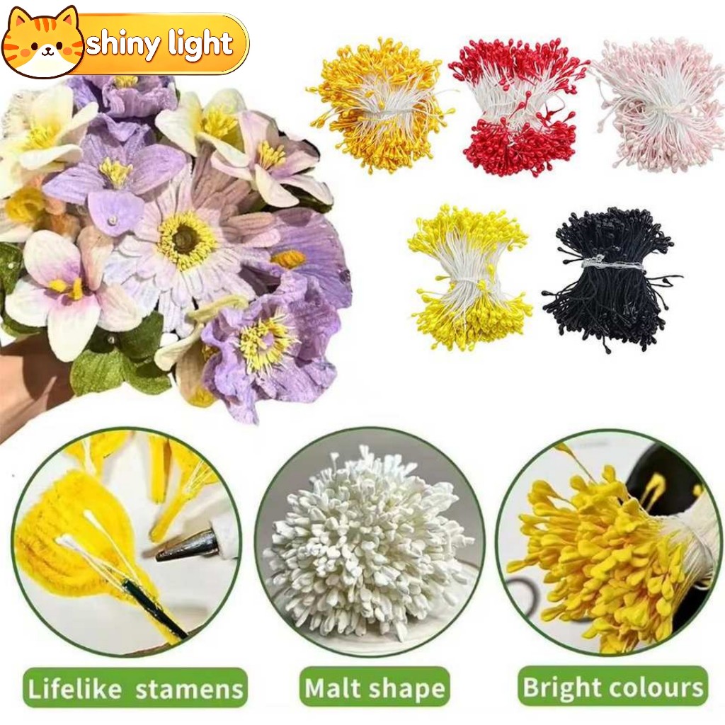 เกสรดอกไม้เทียม DIY หลายสี สำหรับทำพวงหรีด งานแต่งงาน ตกแต่งบ้าน เครื่องประดับดอกไม้ งานฝีมือ