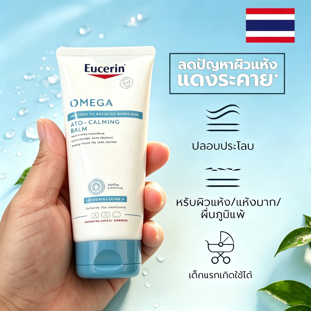 บาล์มบำรุงผิว Omega Ato Calming Balm 200ml ยูเซอริน โอเมก้า บำรุงผิวแห้งมาก ปลอบประโลมผิว ลดแดงคัน ซ่อมแบริเออร์ เหมาะผิ