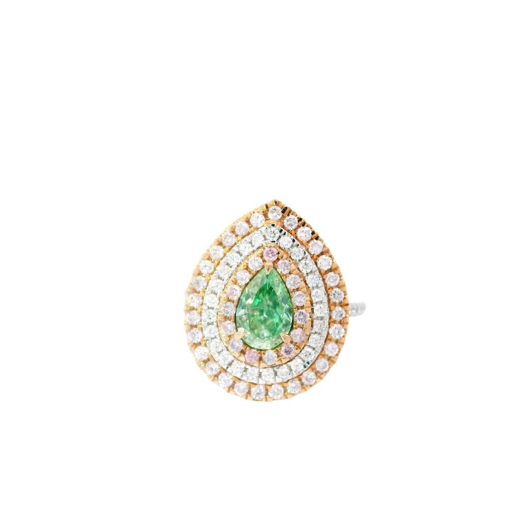 1.01 Carat Fancy Green VS Clarity Diamond Ring