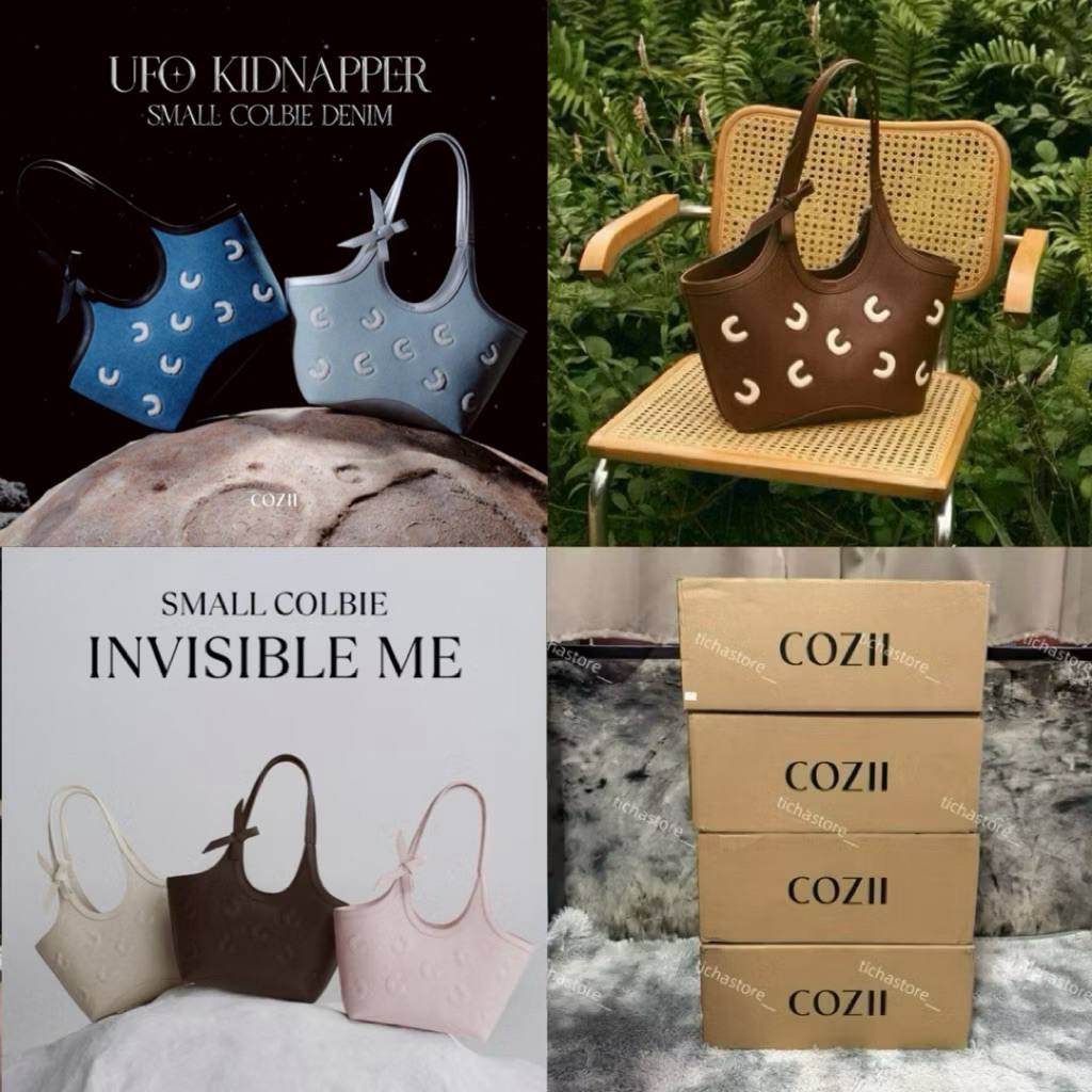 (พร้อมส่ง ได้ครบSetของแถม) กระเป๋า Cozii Small Colbie - Invisible Me/UFO Kidnapper Denim