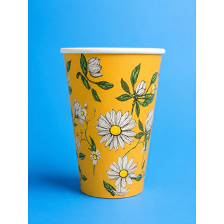 แก้วกระดาษชา/กาแฟ /เย็น 12 ออนซ์ 50 ใบ/ มีฝายกดื่ม/ขายแยกฝา/และแก้ว