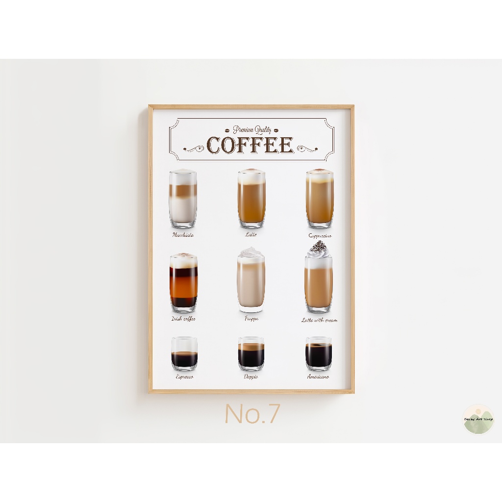 ภาพแต่งห้อง ตกแต่งร้านกาแฟ Coffee Style กรอบรูป ภาพติดผนัง รูปแต่งห้อง รูปติดผนัง ตกแต่งบ้าน มินิมอล