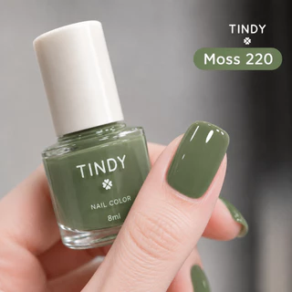 Tindy ยาทาเล็บออแกนิค โทนเรียบหรู ดูดี เนื้อสีเงา ไม่ต้องอบ สีทาเล็บ สีสวย แห้งไว 8 ml