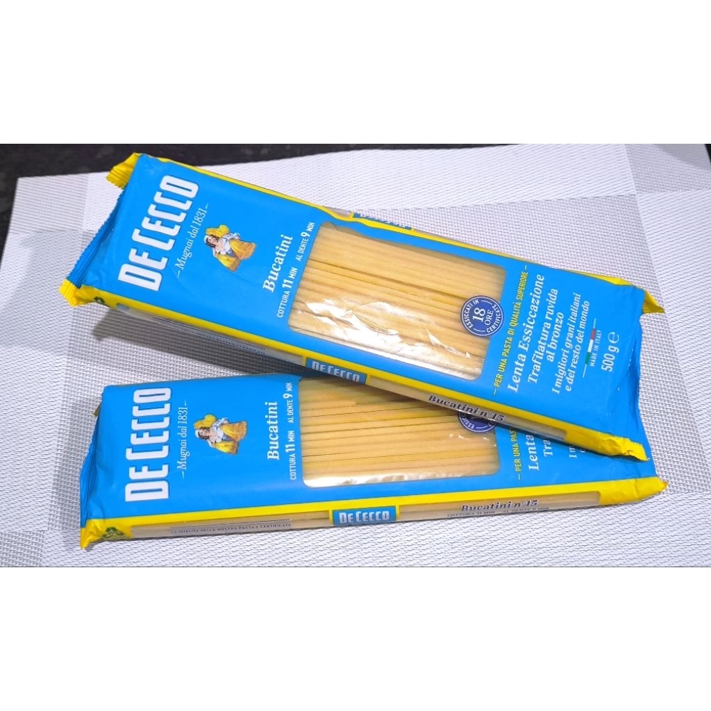 ดิเชคโค สปาเก็ตตี้บูคาตินี่ เบอร์15 จากอิตาลี 500 กรัม - De Cecco Bucatini n° 15 Pasta from Italy 500g