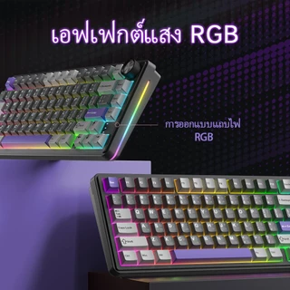 ZIFRIEND RX75 Pro คีย์บอร์ดเกมมิ่งเชิงกลแบบไร้สาย Gasket Hot Swappable พร้อมไฟ RGB สามารถปรับแต่งเอง