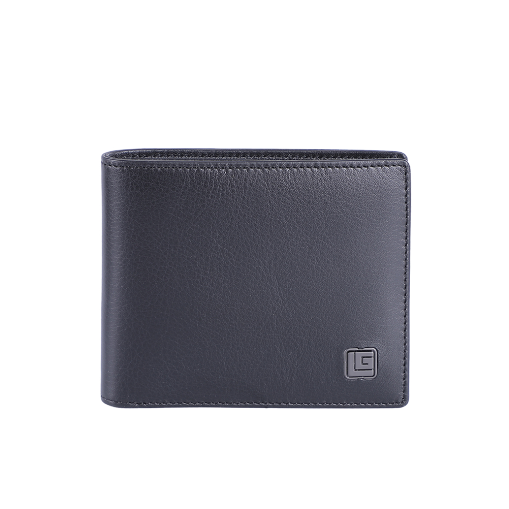 Guy Laroche กระเป๋าสตางค์ผู้ชาย หนังนิ่ม 8 การ์ด สีดำ รุ่น BW11811S6BLS1