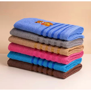 ผ้าขนหนูผ้าเช็ดตัวปักลาย ขนาด70x140cm คละลายปักcotton100% ผ้าหนานุ่ม ซับน้ำได้ดี ไม่เป็นขุย สีไม่ตก