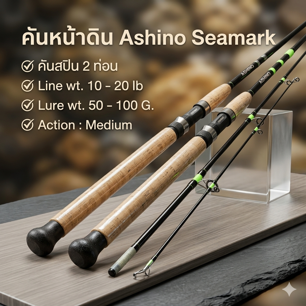 [ รับตรงจากบริษัท ] คันหน้าดิน Ashino Seamark Line wt. 10-20 lb Lure wt. 50-100 G.