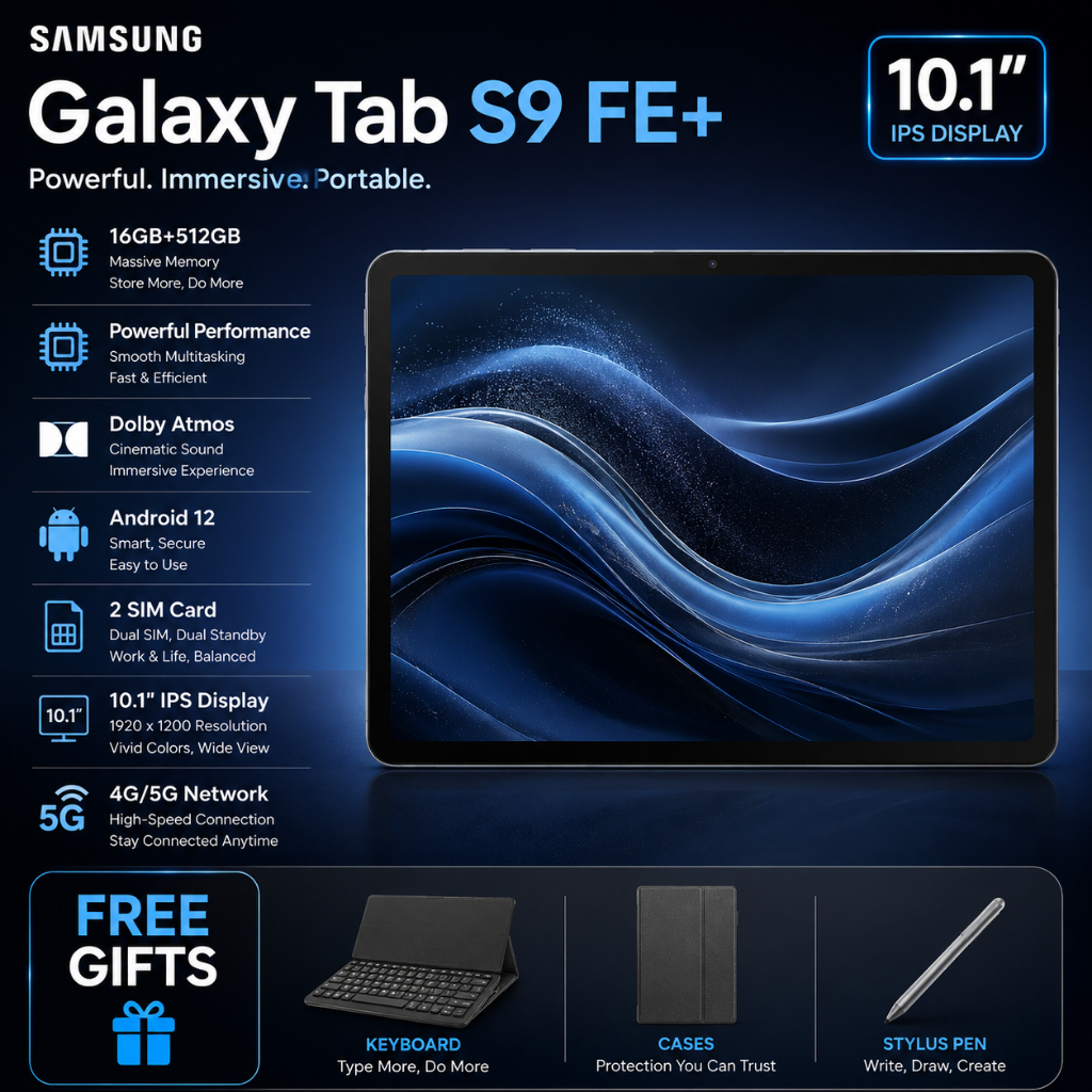 🔥 Samsung Galaxy Tab 5G | RAM 16GB ROM 512GB | จอ 10.1" FHD | ใส่ซิมโทรได้ | แถม Keyboard Case Stylus 🎁