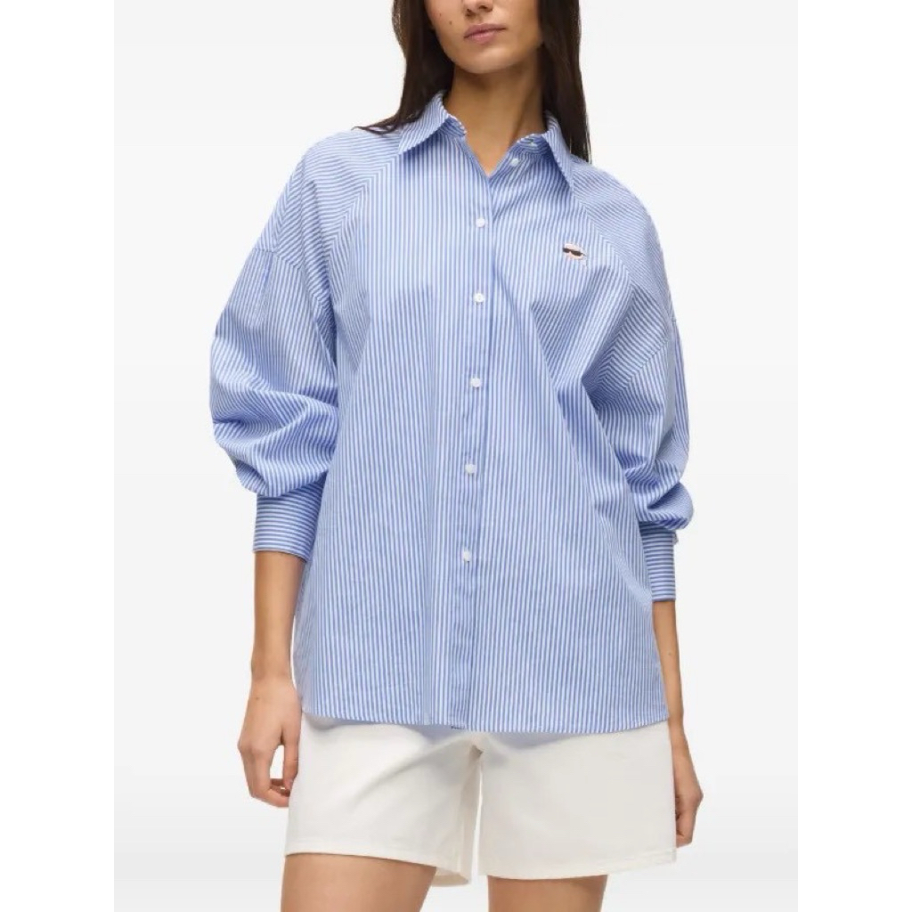เสื้อเชิ๊ต ลายฟ้า KARL Lagerfeld Ikon stripe-pattern shirt