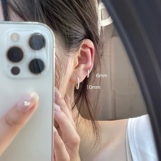 🤍✨ ต่างหูห่วงเพชรล้วน เรียบๆ; 6มม./ 8 มม./10 มม.