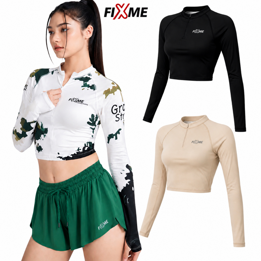 เสื้อเอวลอย ซิปหน้า เสื้อวิ่งเทรล กันUV99% แห้งไว ไร้กลิ่น เสื้อวิ่ง