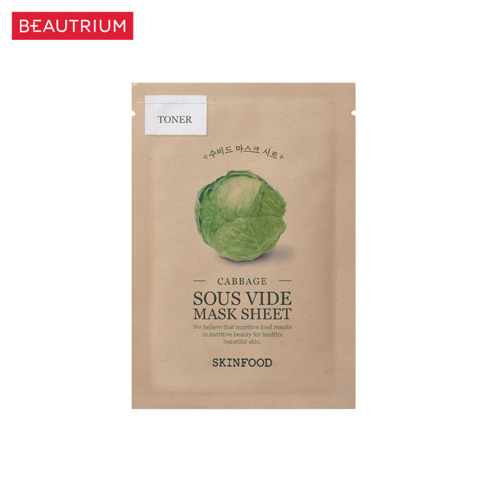 SKINFOOD Cabbage Sous Vide Mask Sheet มาส์กชีท 18g — صورة 2