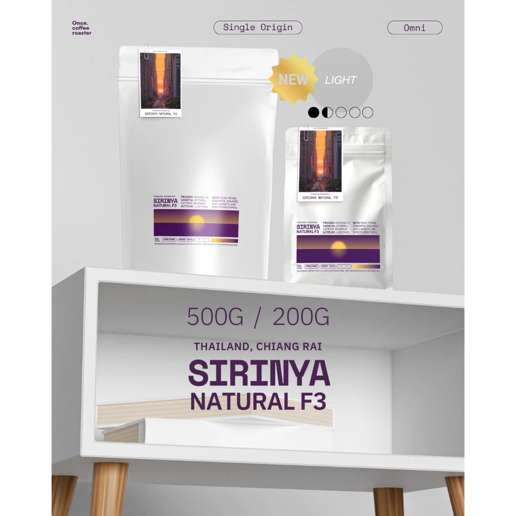 (New!) (200g/500g) เมล็ด Thailand Chiang Rai - SIRINYA Natural F3 [Single Origin] Omni คั่วอ่อน