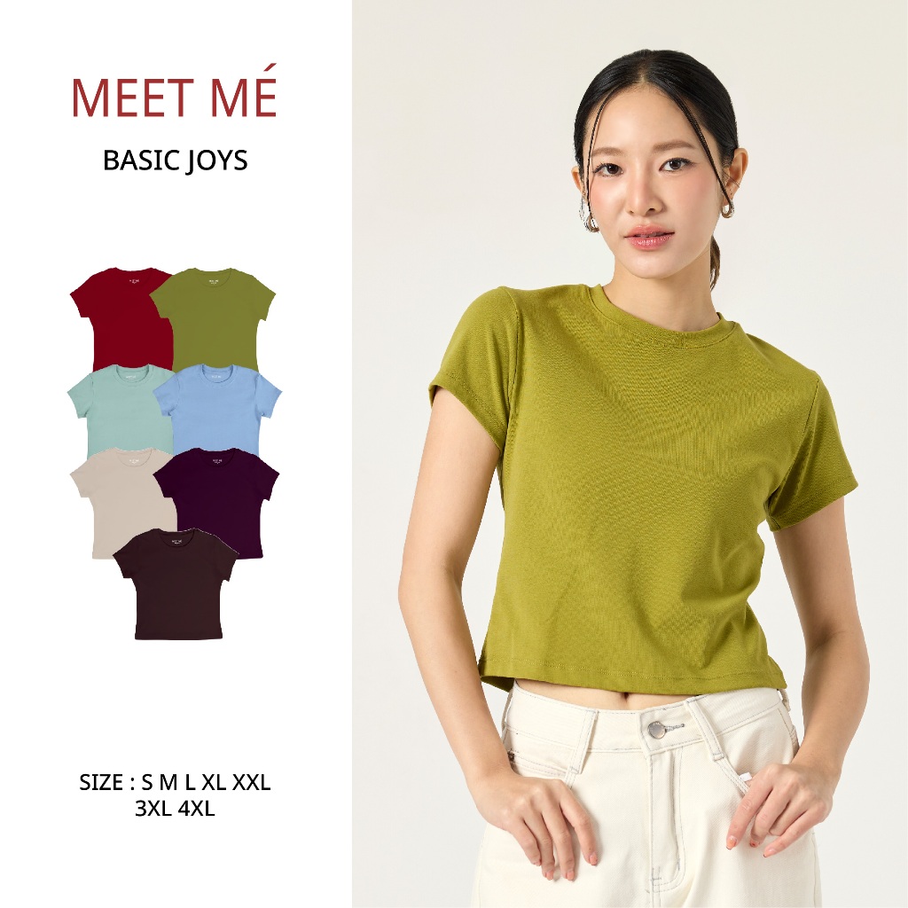 MEET ME - Top 0001 I BASIC JOYS เสื้อครอปเก็บหุ่นเป๊ะ