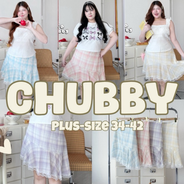 ( shopee video & liveมีส่วนลด+ส่งฟรี ) กระโปรงลายสก็อตห่างปลา ผ้าชีฟองเนื้อหนา สีสันพาสเทล(34-42)