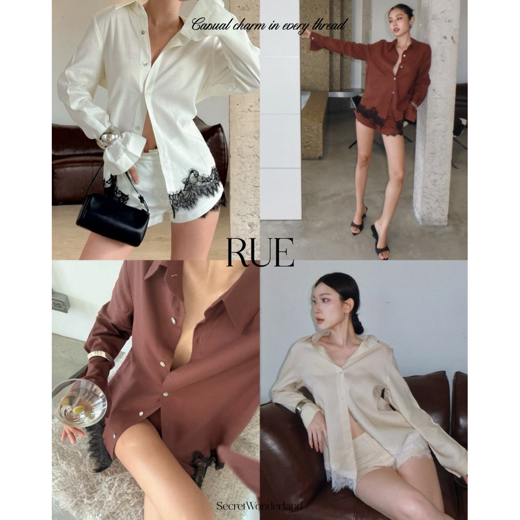 Rue เช็ทเชิตลินินลูกไม้คัดติ้งสวยมาก 🤍✨