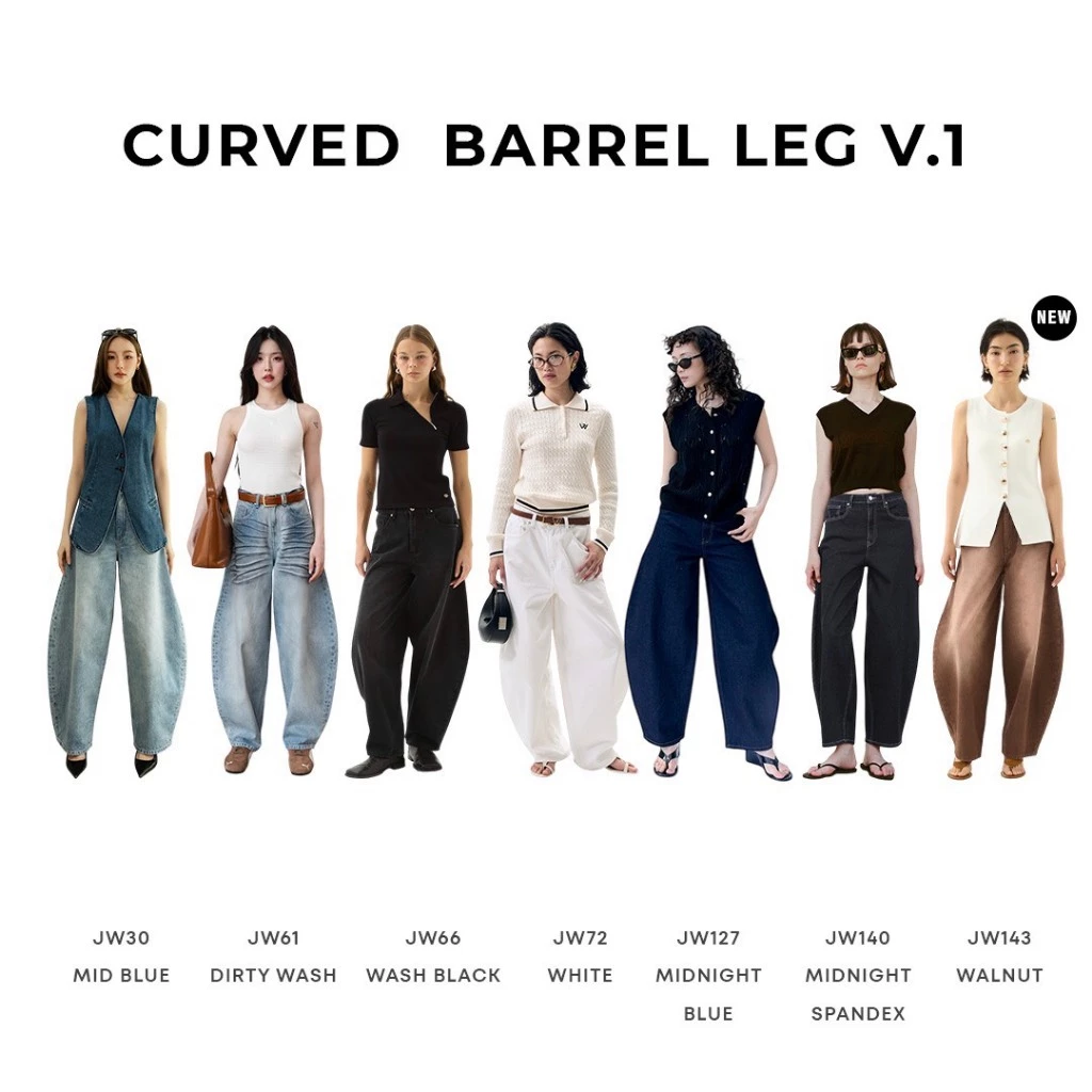 Wara Curved BARREL LEG jeans - 7 Colors V.1