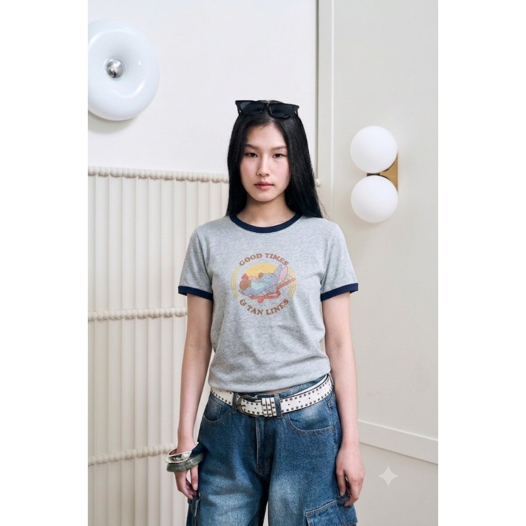 Niyom Jeans تيشيرت Stitch مطبوع — صورة 7