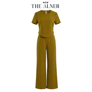 Thealner - Riley suit AN566 (เซ็ตเสื้อคอกลมแขนสั้นชายโค้ง+กางเกงขายาว)