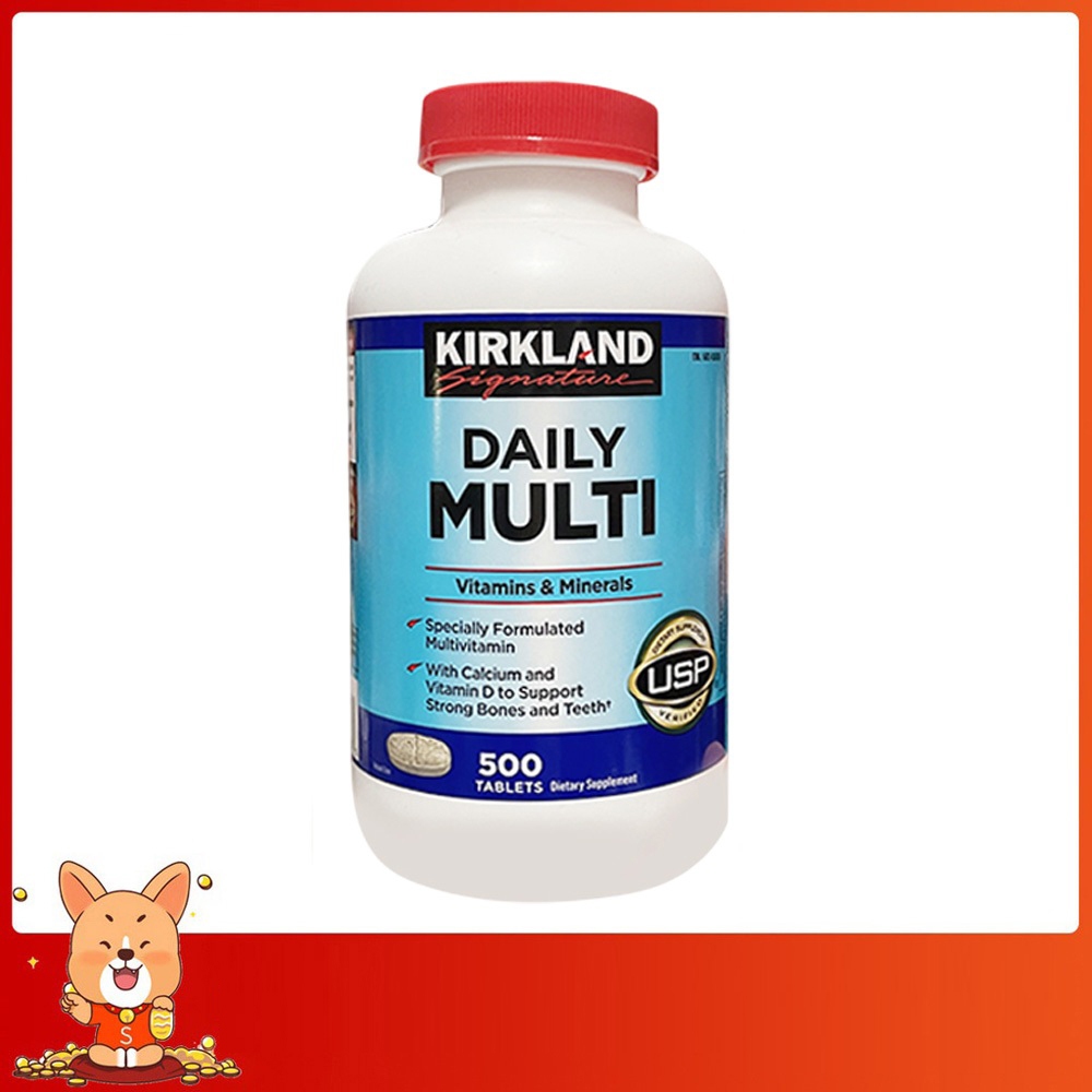 (Exp.01/2028)Kirkland Daily Multi Vitamins Mineral 500 Tablets เคิร์กแลนด์ วิตามินรวม 500 เม็ด
