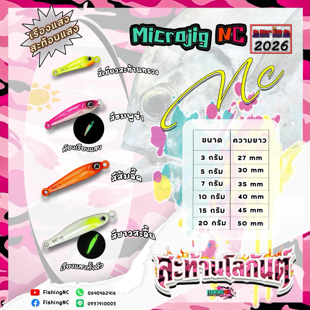 MicrojigNC series 2026 New color ไมโครจิ๊กNC สีใหม่ สีสะท้อนแสง เรืองแสง