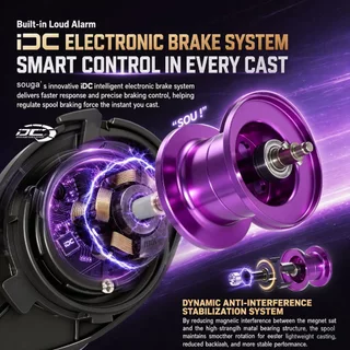 SOUGA 【COD】NEW DC Baitcasting fishing reel intelligent brake system 7.1:1 6+1bb for saltwater as gift