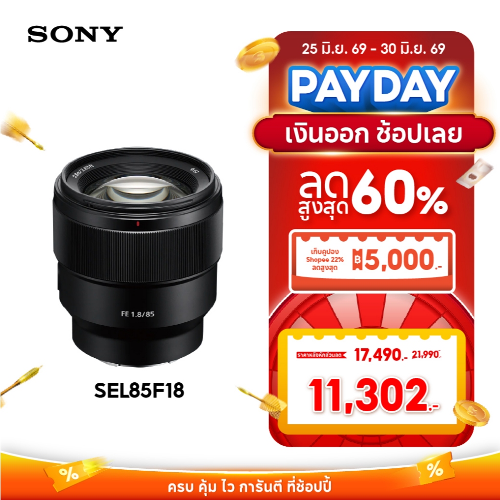 SONY เลนส์ E-mount (SEL85F18) ในรูปแบบสำหรับกล้อง Full Frame  85 mm F1.8
