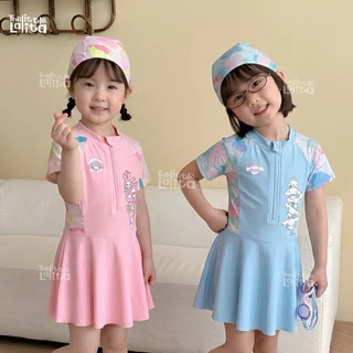 ✅พร้อมส่ง 👧🏻ชุดว่ายน้ำเด็กผู้หญิง2ชิ้น Sanrio + หมวก มีกางเกงซับในกันโป๊ น่ารักมากๆ มี2สี ฟ้า/ชมพู ⚠️แนะนำให้เผื่อ2ไซส์