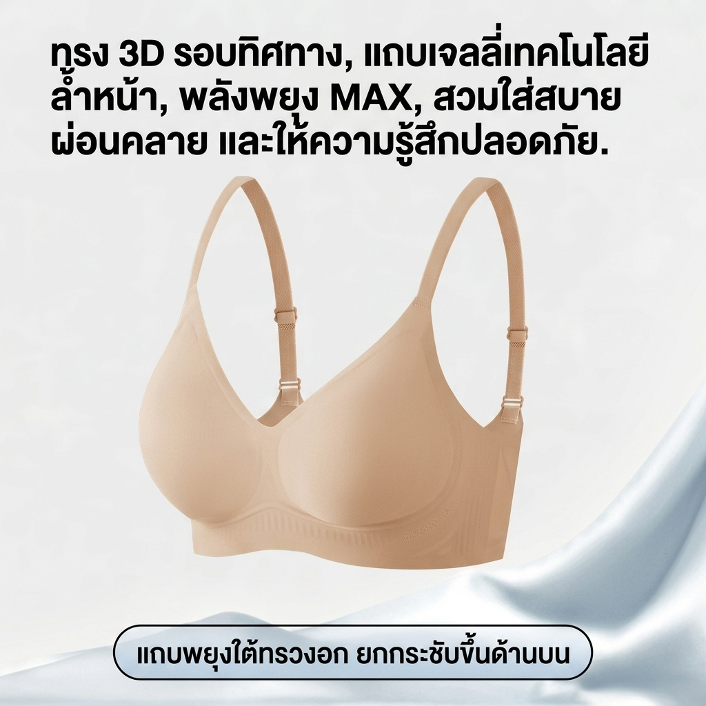 【 sizeM-XXXL 】เสื้อชั้นใน ไร้โครงไร้รอยต่อ เจลลี่บรา ผ้าไหมน้ำแข็งเย็นสบาย ชุดชั้นใน เนื้อผ้านิ่ม ใส่สบาย เก็บทรงดี กระช