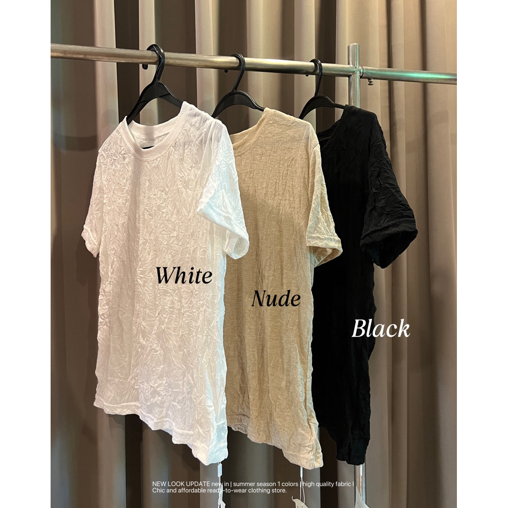 25SUMMER T11 - เสื้อยืดทรงเบสิค Wrinkle Tee