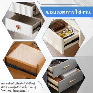 1คู่ รางลิ้นชักลูกปืน ​รางสไลด์เงียบ​​ สีดำ ขนาด 8/10/12/14/16/18/20นิ้ว พร้อมสกรู แข็งแรง ทนทาน Soft Close
