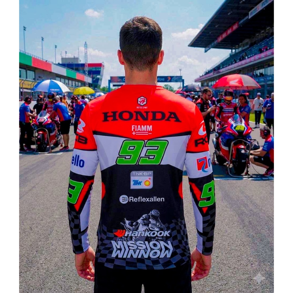 เสื้อกีฬาพิมพ์ลาย L45-Honda KMC 93 เสื้อกีฬาแขนยาว รูปที่ 5