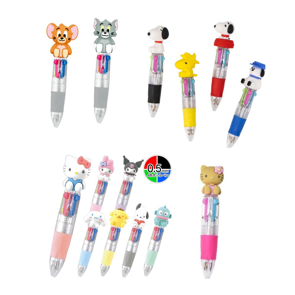 ปากกาลูกลื่น4สี ขนาดสั้น พกพาสะดวก Sanrio สินค้านำเข้าจากประเทศญี่ปุ่น
