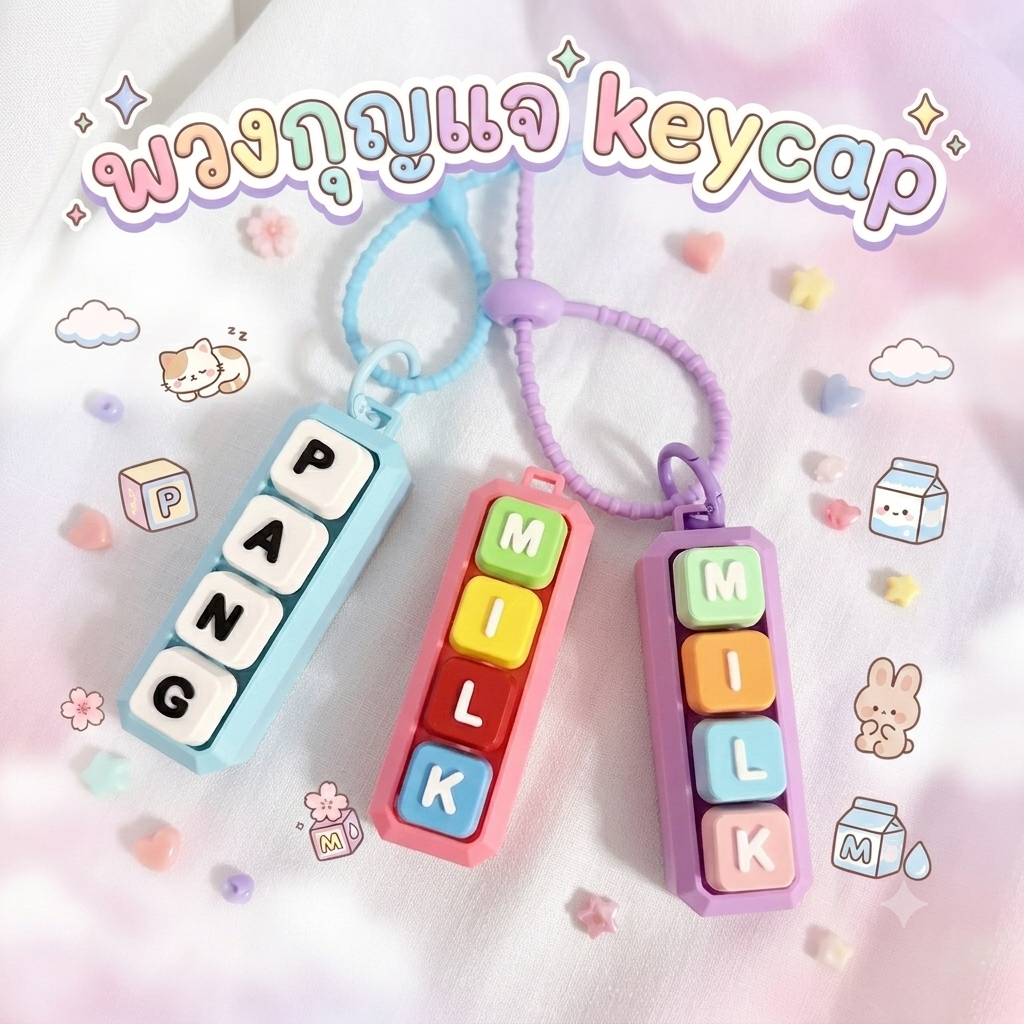 พวงกุญแจ KEYCAP ใส่ชื่อ keyboard square
