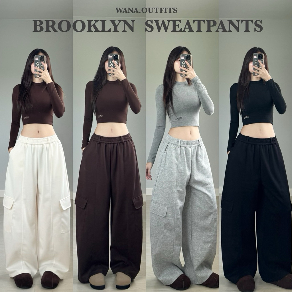 Wana.Outfits - Brooklyn Sweatpants กางเกงวอร์มขากระบอกใหญ่ทรงคาร์โก้