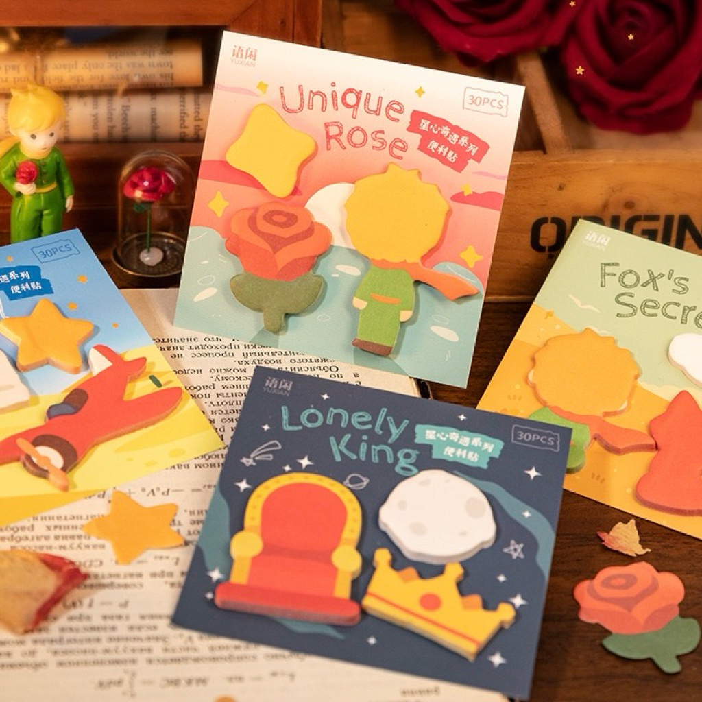 <พร้อมส่ง> โน๊ตกาวกระดาษ Pop Up เจ้าชายน้อย 30แผ่น การ์ตูน มีกาว สติ๊กเกอร์โน๊ต กระดาษโน๊ต เมมโม memo Little Prince
