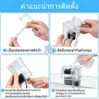 กรองแขวนตู้ปลา น้ำตก พร้อมสกิมเมอร์ กรองน้ำใส เสียงเงียบ ประหยัดไฟ