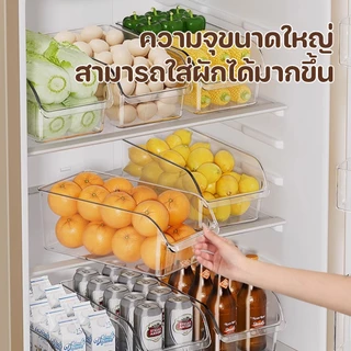 กล่องใส่ตู้เย็น กล่องเก็บของในตู้เย็น กล่องใส่ของแบบใสก ถาดจัดของแบ่งของ วางซ้อนได้ สไตล์มินิมอล วัสดุอะคริลิค ขายดี