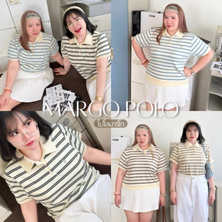 Margo Polo โปโลมาร์โก เสื้อโปโลคอปกลายทางแขนสั้น 👞👜👕 เสื้อผ้าสาวอวบอ้วน | Geebeety