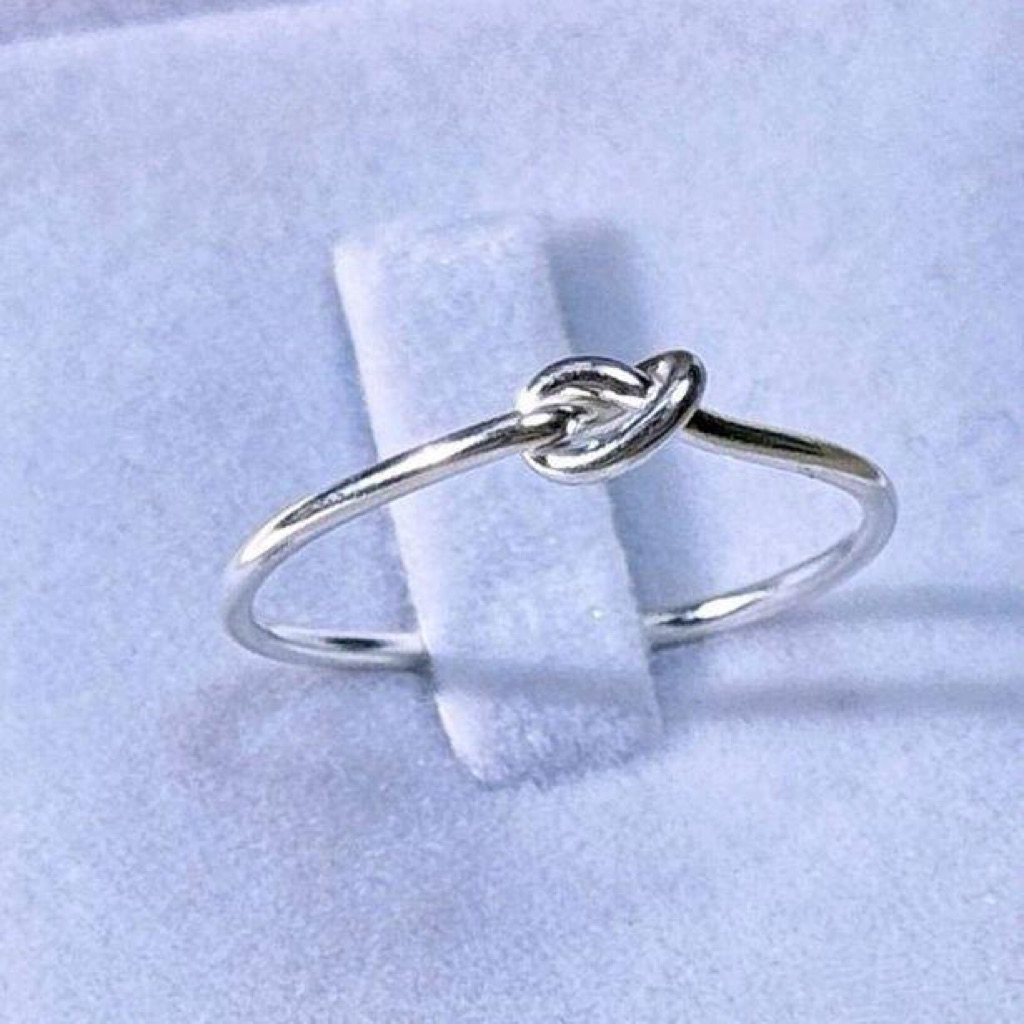 R74 Mini Knot - แหวนเงินแท้ 925 ( งานไม่ชุบ)