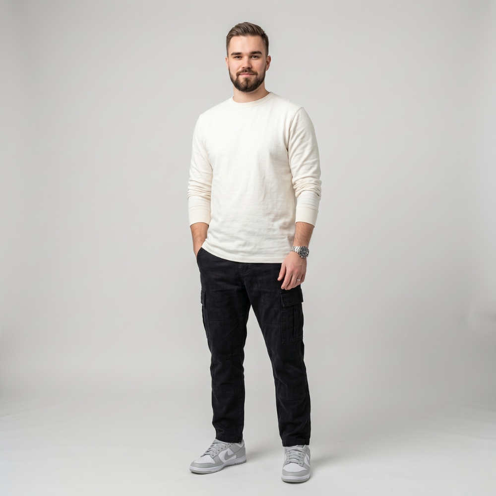 DAVIE JONES بنطلون كارغو رجالي Relax Fit — صورة 3