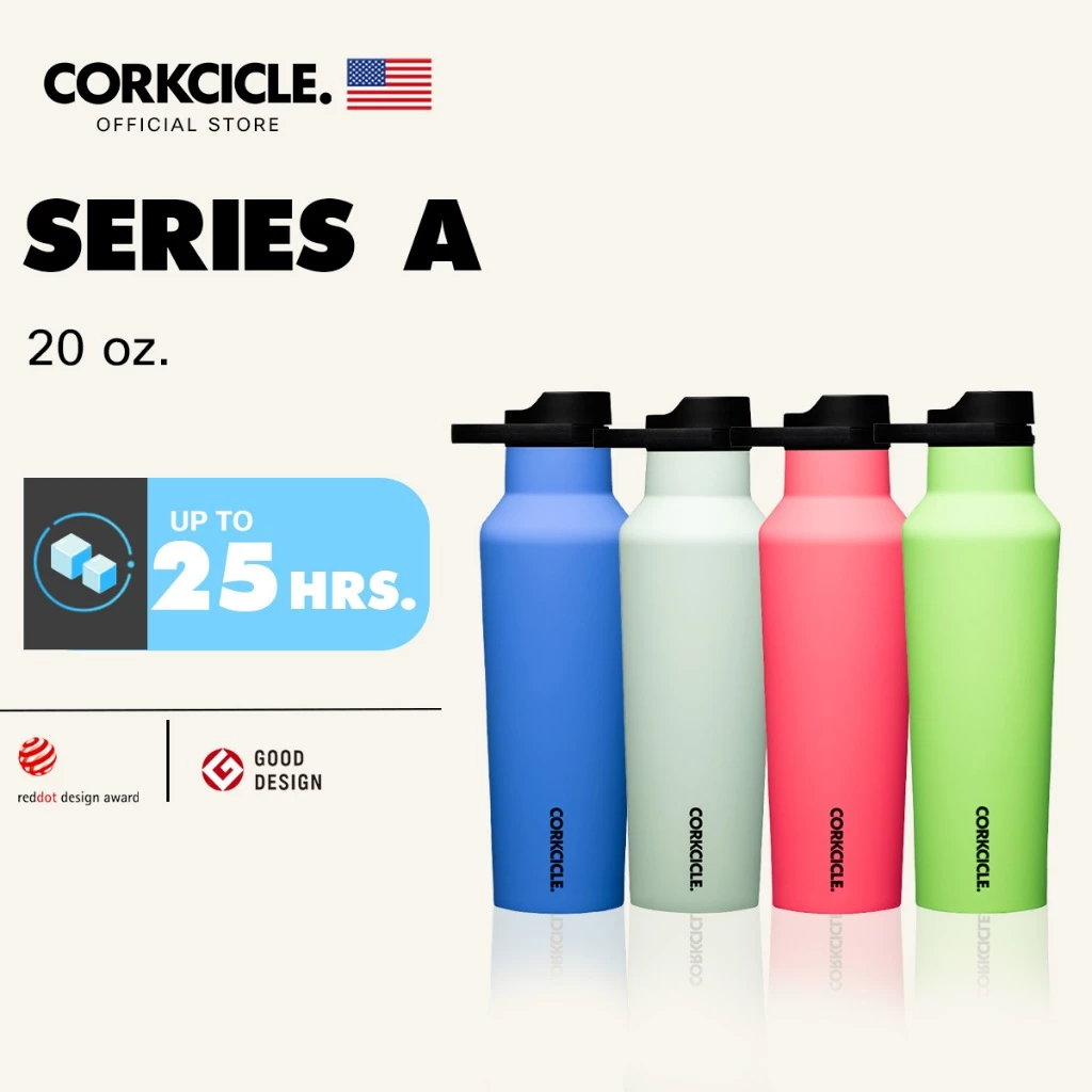 Corkcicle กระบอกน้ำ 20 oz (590 ml) Sport Canteen | Paradise Punch ชมพู | Keeps Cold เก็บเย็น 25hrs | ขวดน้ําพกพา Tumbler
