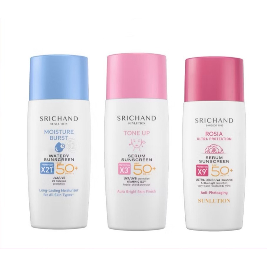 Srichand Sunlution Tone Up Serum Sunscreen SPF50+ PA++++ 40ml เซรั่มกันแดดโทนอัพ ศรีจันทร์ ปรับโทนสีผิวให้ดูสว่าง.