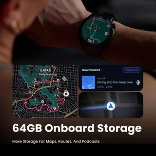 [ใหม่ล่าสุด] Amazfit Balance 3 สมาร์ทวอทช์ GPS 48mm จอ AMOLED Sapphire 1.5" แผนที่ออฟไลน์ 64GB แบต 21 วัน กันน้ำ 10ATM