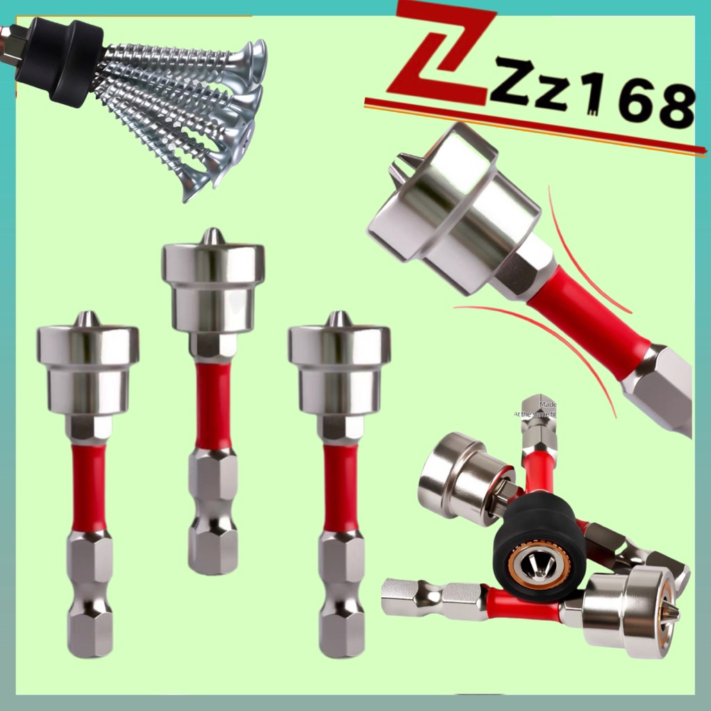 5pcs หัวบิตแม่เหล็กสำหรับกำหนดตำแหน่งแผ่นยิปซัม / PH2 ดอกไขควงเจาะยิปซัมแบบก้านหกเหลี่ยมพร้อมตัวกำหนดระยะ