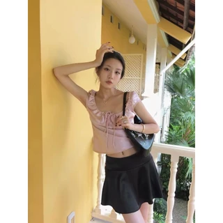 AURELIA เสื้อคอยูมีโบว์ช่วงอก - 10064 TAG WG.WE 🇰🇷