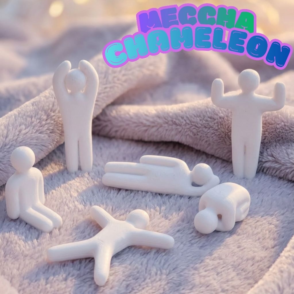 โมเดลเกมซ่อนแอบ 3มิติ เซ็ต6ตัว ระบายสีได้ รุ่น MECCHA CHAMELEON